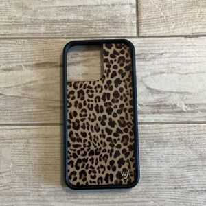 iPhone 14 Pro Max Leopard Print Phone Case with Black Border-Wildflower brand